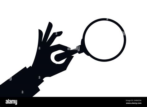 Searching Concepts With Male Hand Using Magnifying Glass On White Background Stock Vector Image