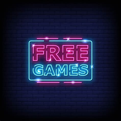 Premium Vector Free Games Neon Signs Style Text
