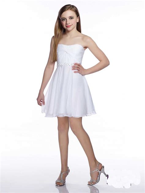 Lovely Simple Short Flower Girl Dresses 2016 Sweetheart White Chiffon