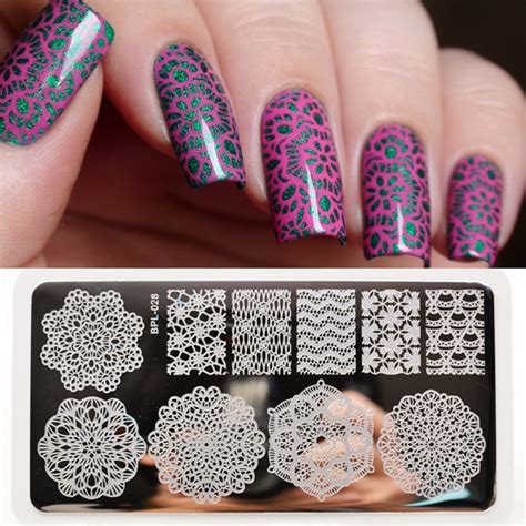 Born Pretty Lace Chevron Nail Art Stamping Plates Nails Stamp Template