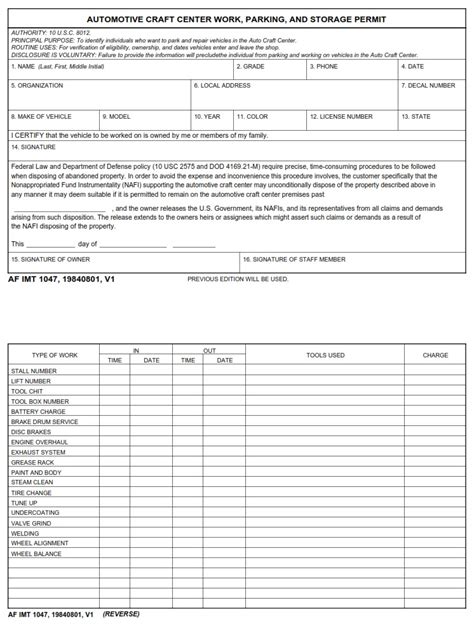 AF Form 1047
