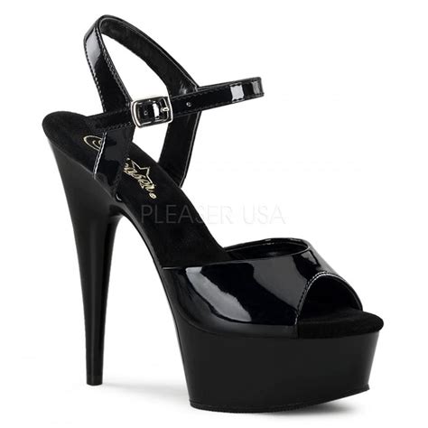 pleaser delight 609 ladies black stiletto heel ankle strap sandal 6 heels shoes ladies from