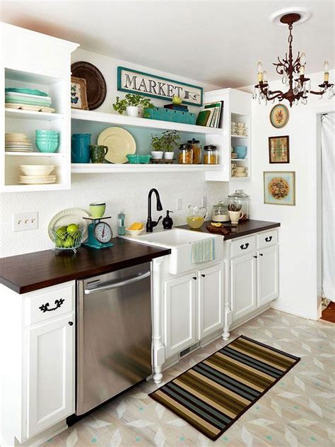 Decorating the kitchen is a difficult task because this. Small-Kitchen Decorating Ideas | Open shelving, Small ...