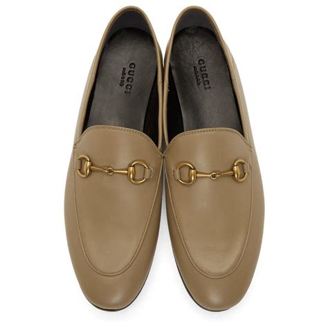 Gucci Leather Taupe Brixton Loafers Save 8 Lyst