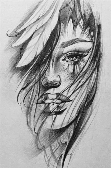 Pin By Im Ec On Pencil Drawing Tattoo Sketches Girl Face Tattoo
