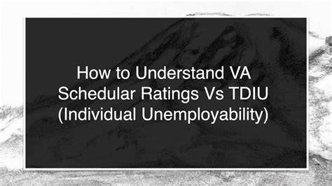 How To Understand Va Schedular Ratings Vs Tdiu Individual