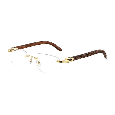 C Decor Engraved Wood Cartier Glasses Men Mens Glasses Luxury Eyewear