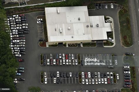 And Aerial View Of A Busy Parking Lot Stock Photo Download Image Now
