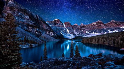 Wallpapers Banff National Park At Night Free Download