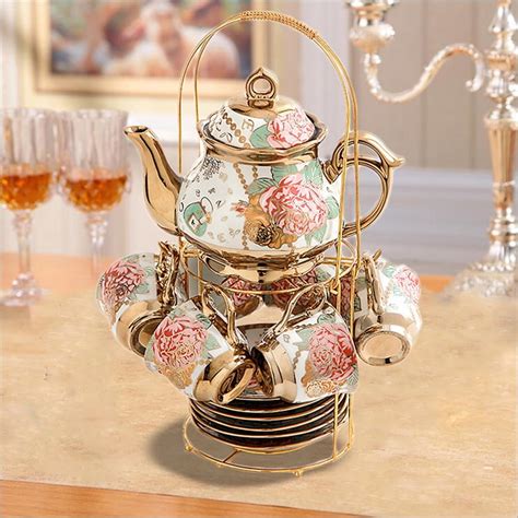 13 Pcs Tea Set Tea Cup Saucer Sets Ceramics Vintage English Tea Sets