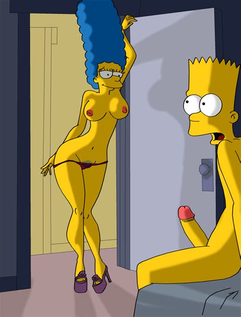 Rule 34 Bart Simpson Breasts Color Female Human Indoors Male Marge Simpson Nipples Nude Penis