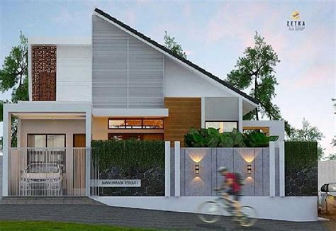 Gaya modern minimalis yang diusung pada desain ini membuat rumah terlihat lebih tinggi. 30 Konsep Desain Atap Rumah Miring Trend Terbaru 2020 ...