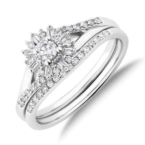 bridal set with 0 38 carat tw of diamonds in 10kt white gold