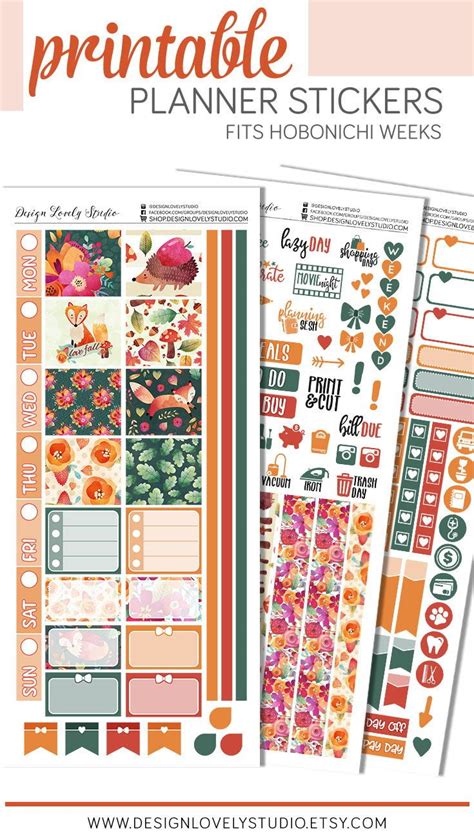 The Printable Planner Stickers Are Shown In Orange Green And Pink