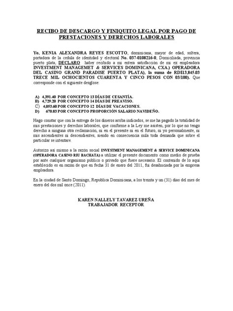 Modelo Carta Renuncia Laboral Republica Dominicana Creditos Personales Banco Popular