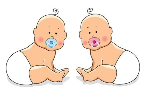 Baby Twins Boy And Girl Cartoon Clip Art Vector Images And Illustrations