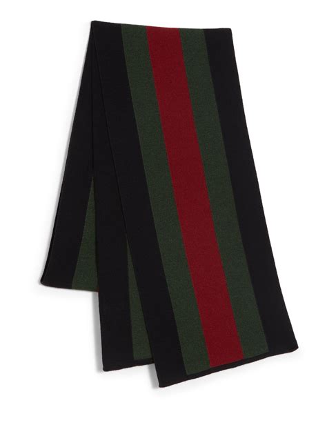 Gucci Signature Web Knit Scarf In Black For Men Lyst