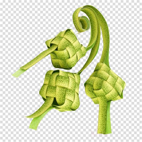 Ketupat Idul Fitri Clipart With Ribbon Style Download Png Image