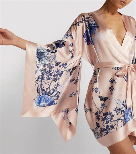Womens Meng Pink Silk Floral Short Kimono Harrods Uk