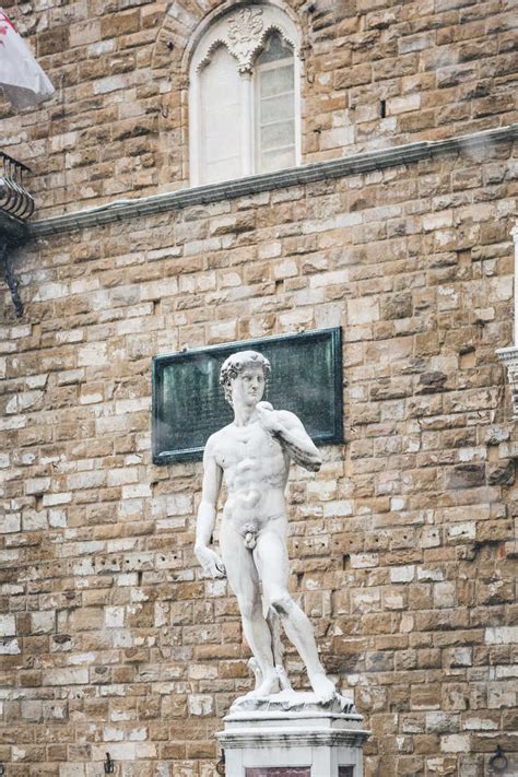 Italy Florence Copy Of Michelangelos David Statue At Piazza Della