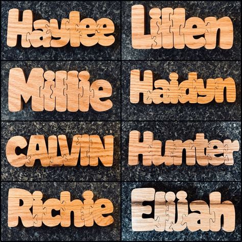 Custom Scroll Saw Name Puzzle Pattern Etsy