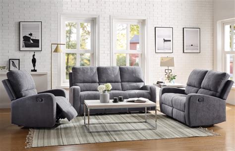 Livino Grey Reclining Sofa Set Kfrooms Shop Online Now