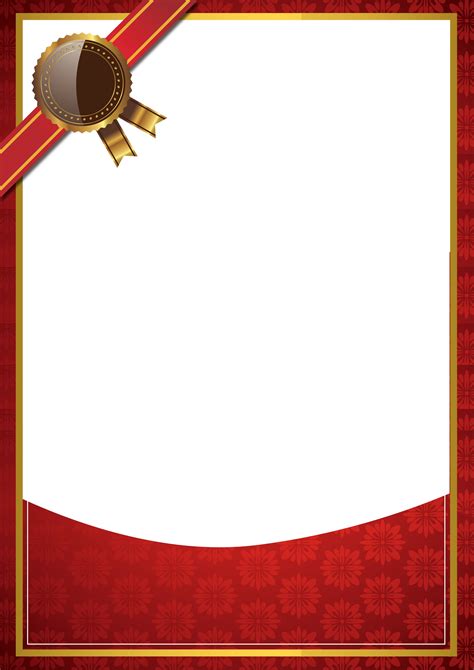 Simple Red Background Border Certificate Certificate Background