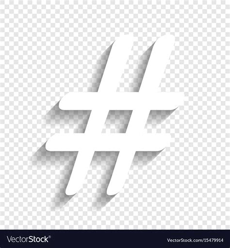 Hashtag Sign White Icon Royalty Free Vector Image