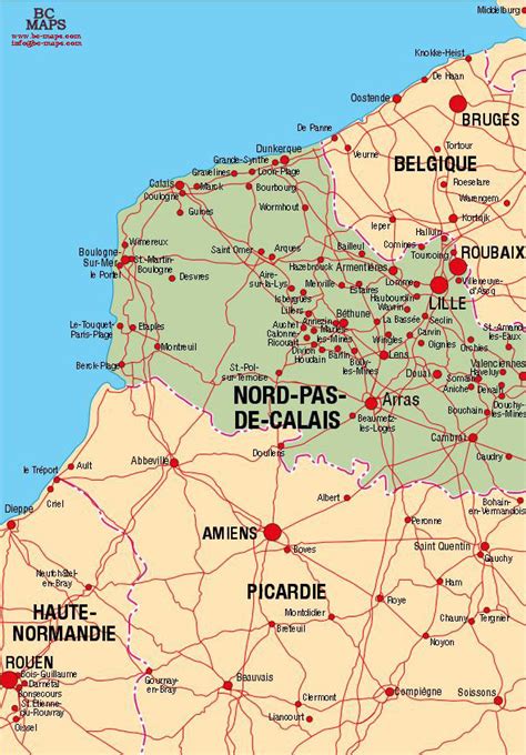 Nord Pas De Calais Carte Vectorielleplan De Ville Fonds De Cartes