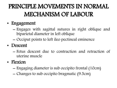 Mechanism Of Normal Labour