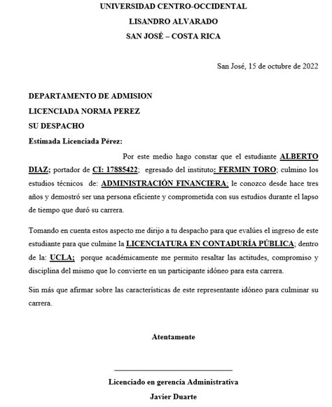 Ejemplo Carta De Recomendacion Academica Para Doctorado Vrogue Co