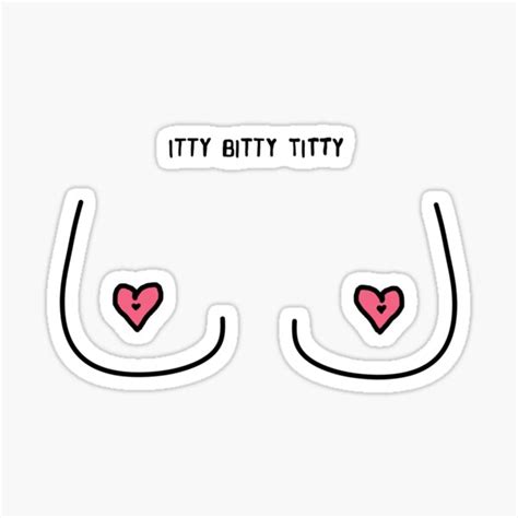 Itty Bitty Titty Pink Heart Nipple Boob Print Sticker For Sale By