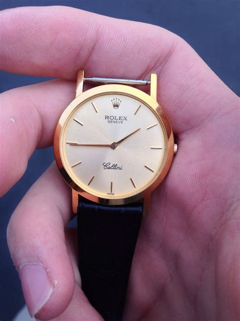 They are black, if that helps. Rolex Geneve Cellini Can anyone tell me if this watch my ...