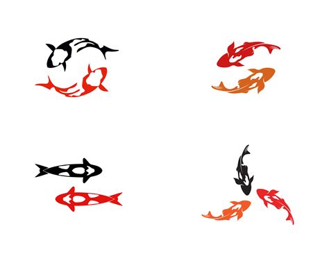 Fish Koi Logo And Symbol Animal Vector 595538 Vector Art At Vecteezy