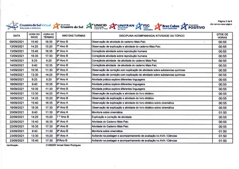 PLANILHA DE CONTROLE E REGISTROS DE HORAS DE ESTÁGIO Estágio