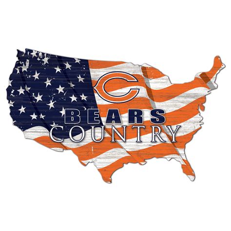 Chicago Bears Usa Flag Cutout Sign