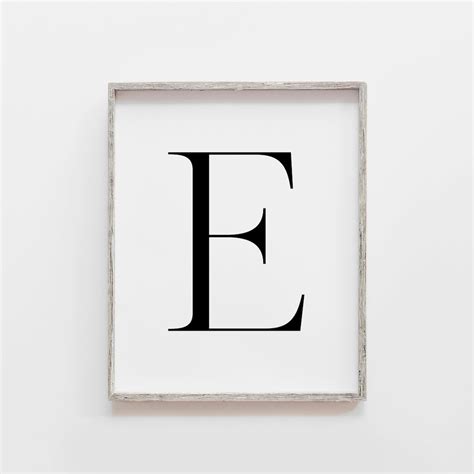 Letter E Wall Decor Letter E Print Letter E Poster Letter E Etsy