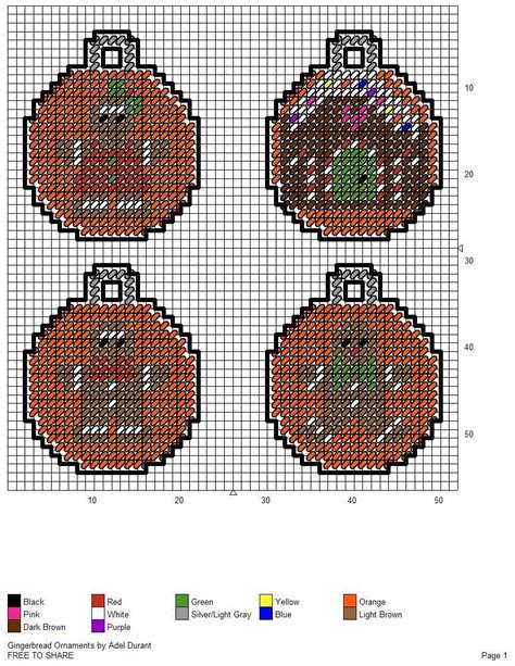 Gingerbread Ornaments By Adel Durant Plastic Canvas Ornaments
