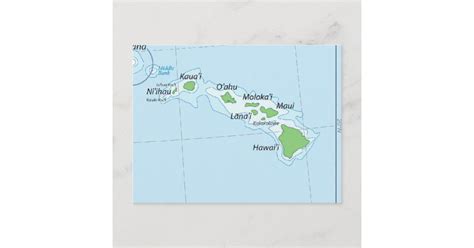 Hawaiian Island Chain Map Postcard Zazzle