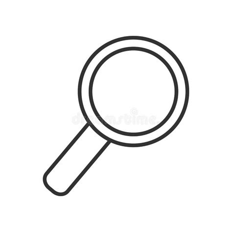 Magnifying Glass Outline Flat Icon On White Stock Vector Illustration