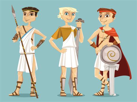 Greek Characters Boys Mirjami Manninen Finnish Illustrator