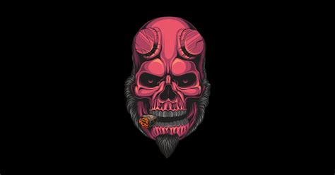 Skull Boy Hell Boy Sticker Teepublic