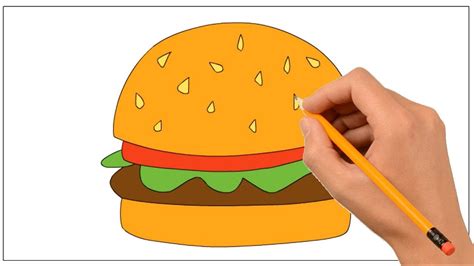 How To Draw Hamburger Step By Step Easy For Kids Coloring Page