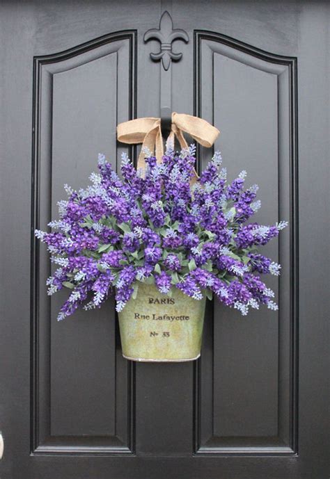 Faux Lavender Wreath Spring Door Wreaths Summer Wreath Winter Wreaths