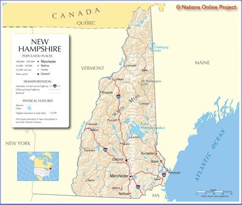 Newhampshiremap Hampshire New Hampshire America Map