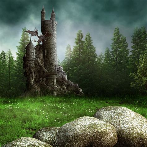 Fantasy Castle Forest Wallmonkeys