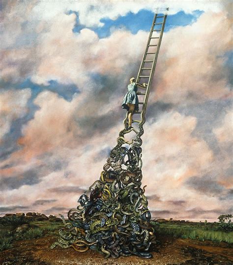 Lisa Adams Surrealism Painting Art Painting Sky Ladder Ladder To
