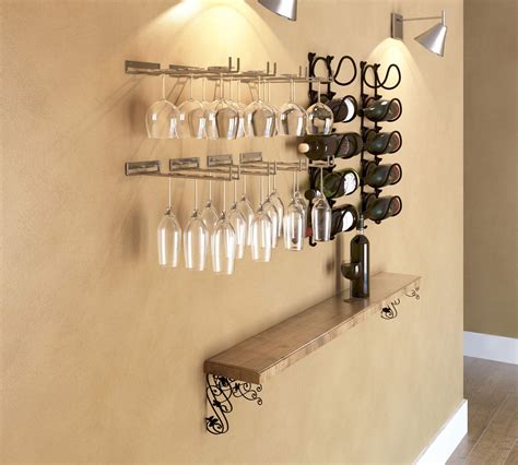 Wallniture Wall Mounted Stemware Wine Glass Rack Hanger Storage Chrome Finish 744947887347 Ebay