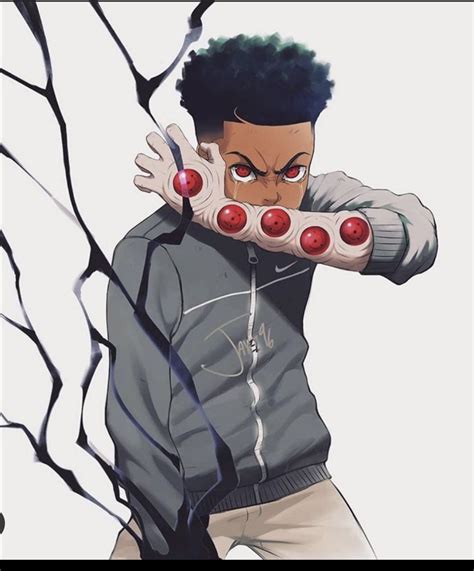 Black Anime Face Drawing Boy