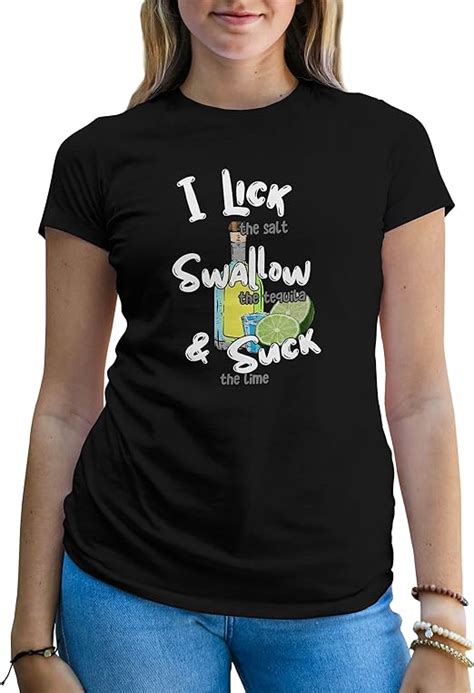 bands boutique i lick swallow and suck tequila salt and lime fun logo women s t shirt
